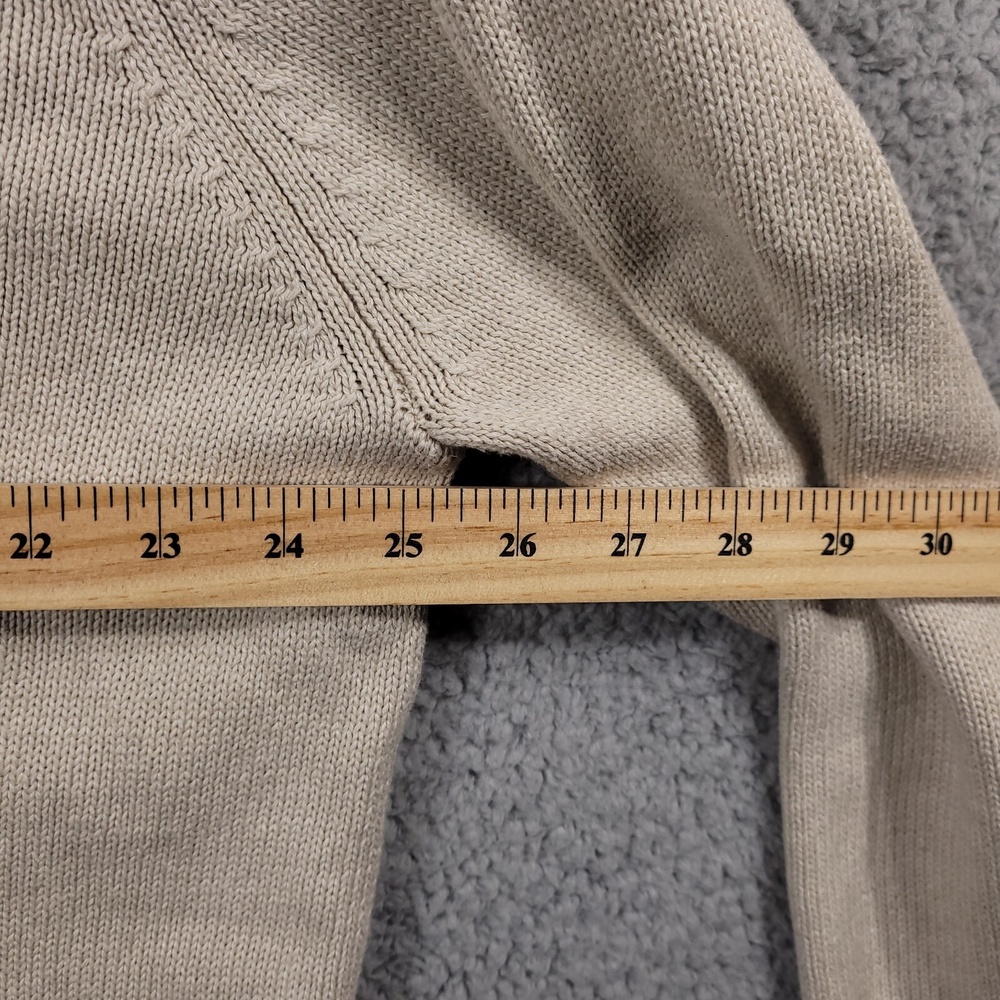 Eddie Bauer Mens 2XL Mock Neck Quarter Zip Long Sleeve Sweatshirt Cream YKK - Picture 7 of 9